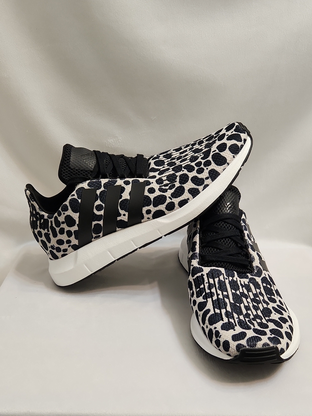 adidas Swift Run 1.0 Black White Animal Print Athletic Sneakers (W Size 9)